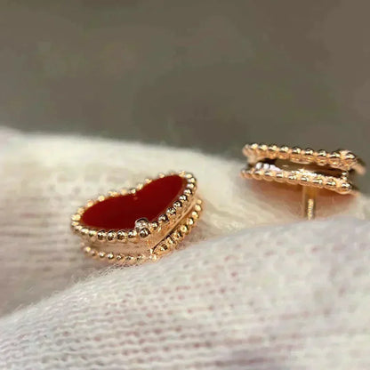 [Bling Jewelry] HERZ-OHRSTECKER AUS KARNEOL