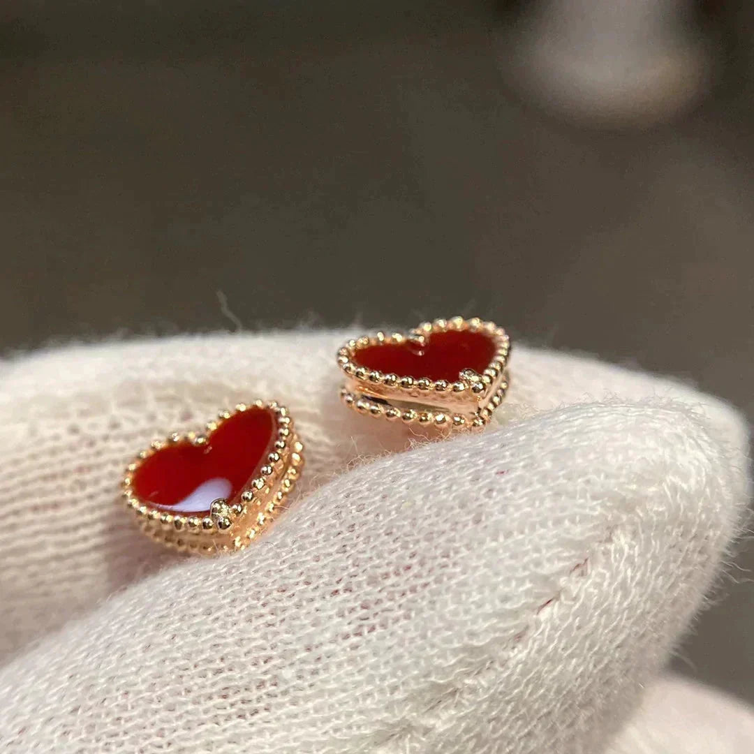 [Bling Jewelry] HERZ-OHRSTECKER AUS KARNEOL