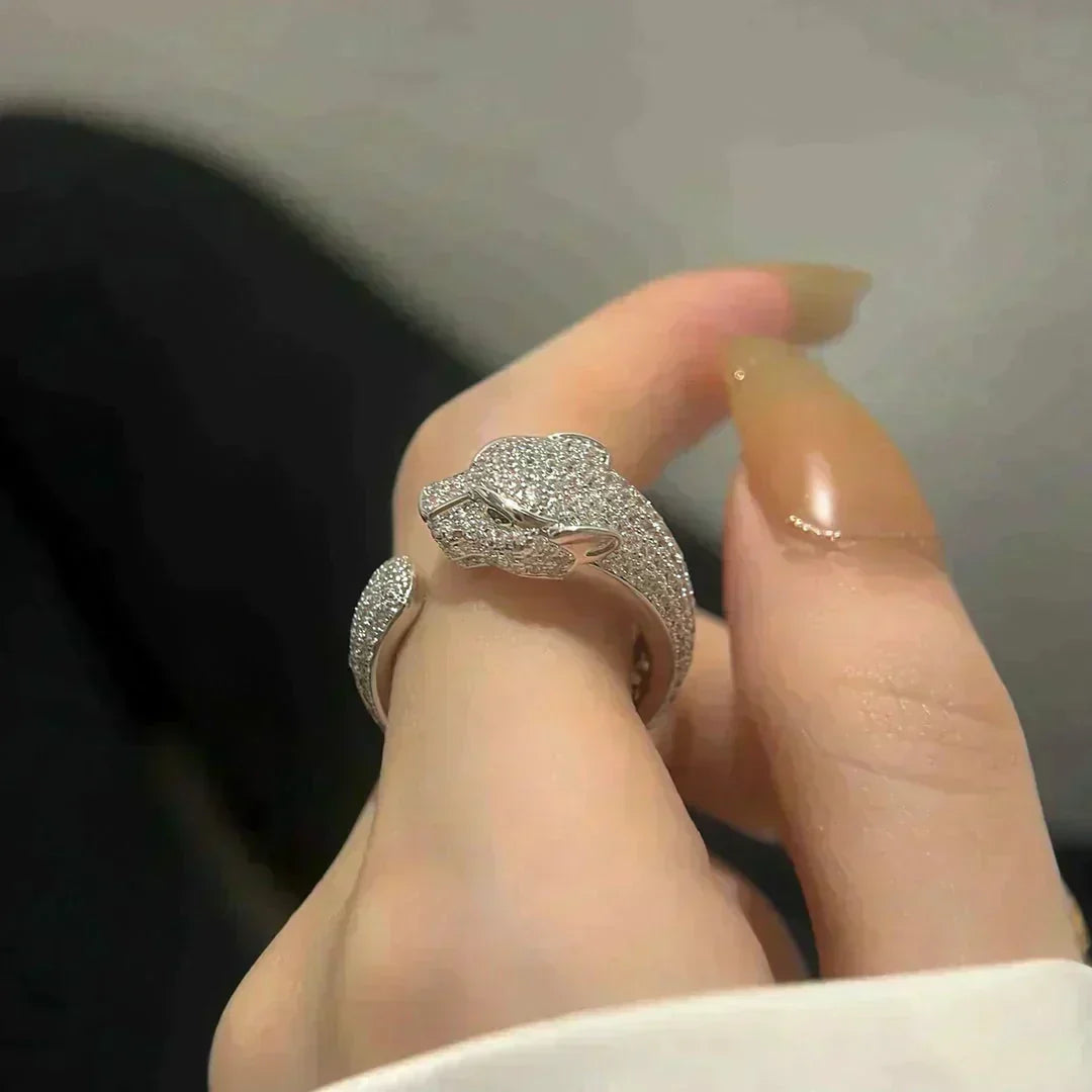 [Bling Jewelrys ]PANTHERE 5.5MM ALL DIAMOND RING