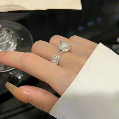 [Bling Jewelrys ]PANTHERE 5.5MM ALL DIAMOND RING