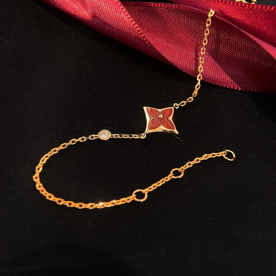 [Bling Jewelrys ]COLOR STAR CARNELIAN PINK GOLD DIAMOND BRACELET