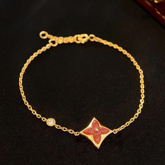[Bling Jewelrys ]COLOR STAR CARNELIAN PINK GOLD DIAMOND BRACELET