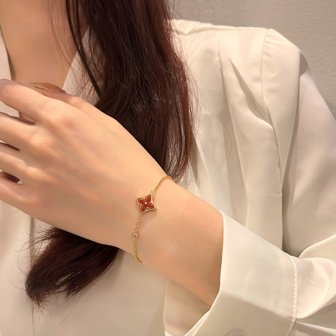 [Bling Jewelrys ]COLOR STAR CARNELIAN PINK GOLD DIAMOND BRACELET