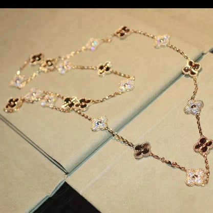 [Bling Jewelrys ]CLOVER 20 MOTIFS LASER DIAMOND NECKLACE