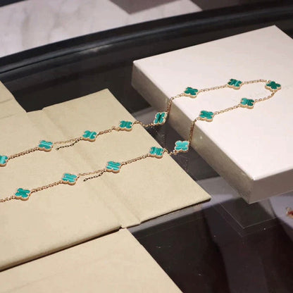 [Bling Jewelrys ]CLOVER 20 MOTIFS MALACHITE GOLD