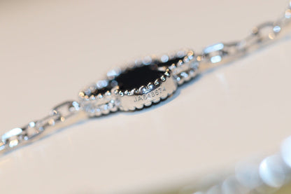 [Bling Jewelrys ]クローバー 20モチーフ オニキス ダイヤモンド シルバー
