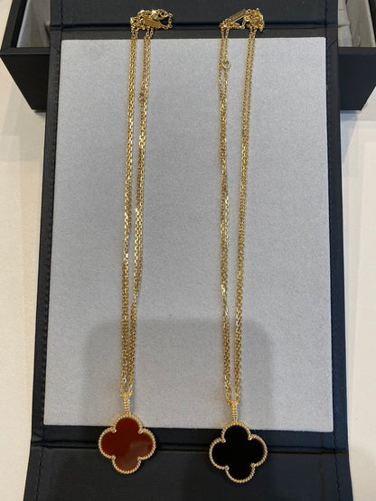 [Bling Jewelrys] KLEEBATT 25MM HALSKETTE GOLD KARNEOL