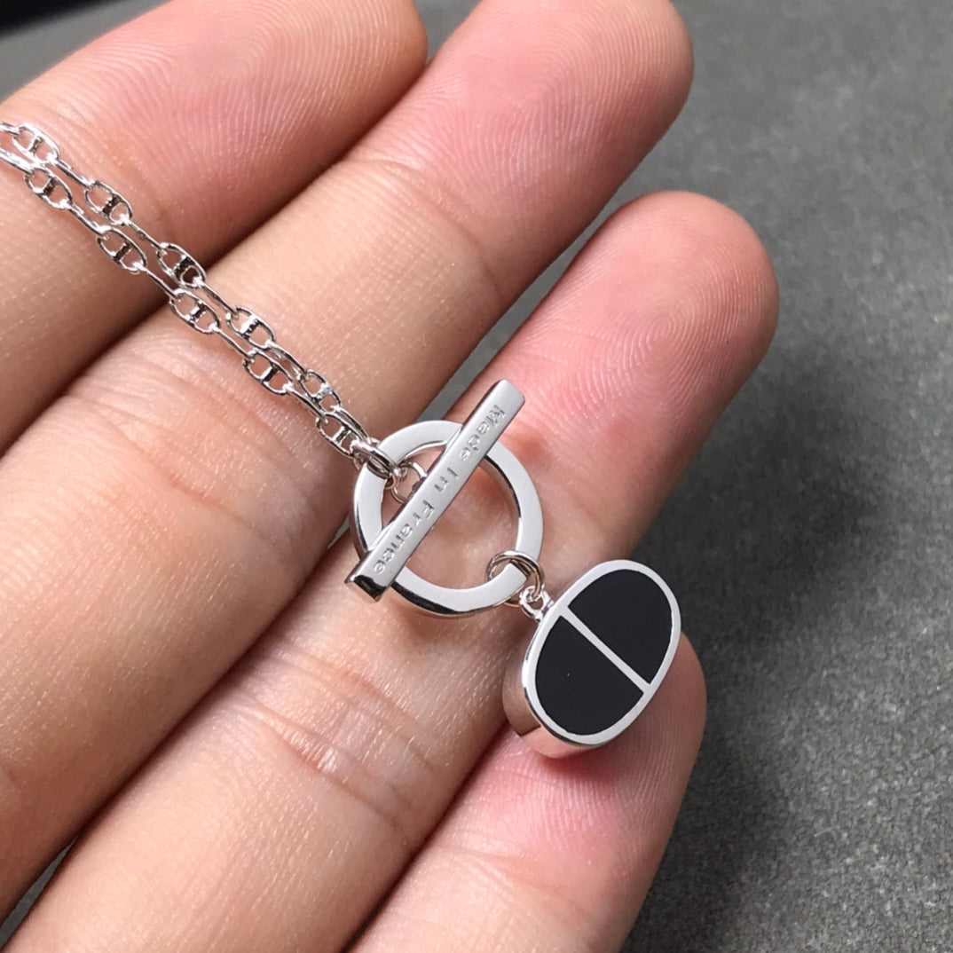 [Bling Jewelrys ]CHAINE VERSO BLACK CERAMIC  NECKLACE
