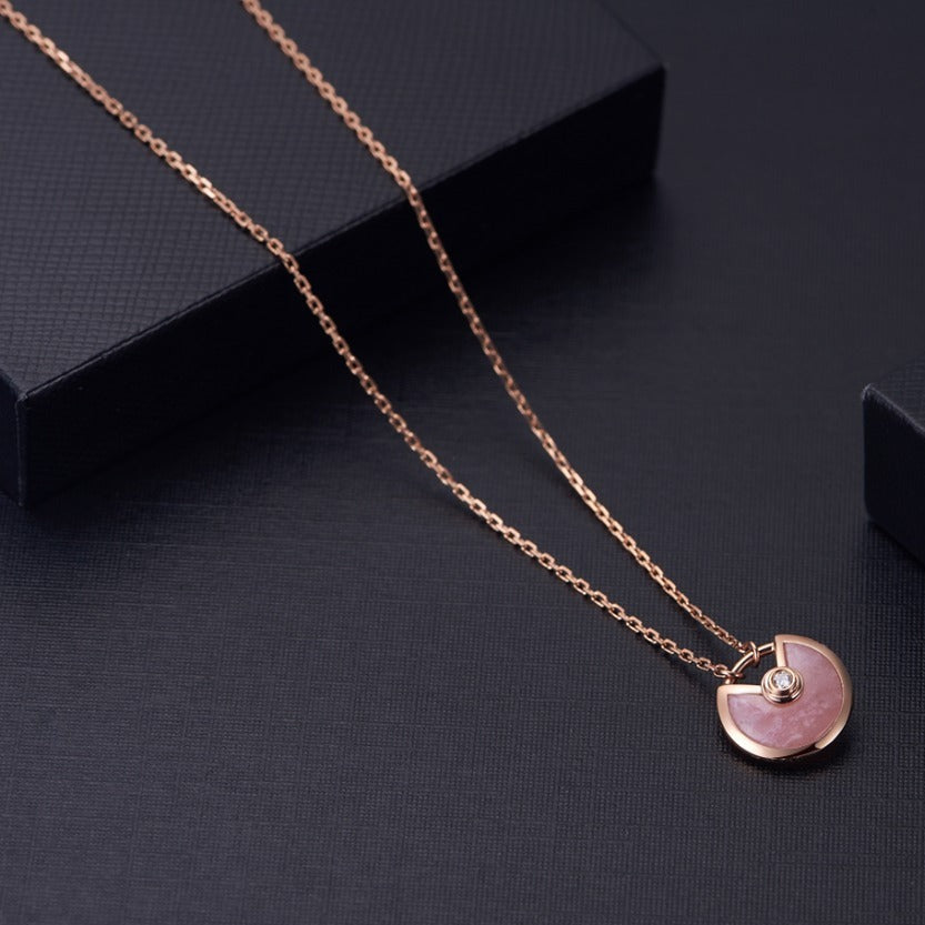[Bling Jewelrys ]AMULETTE ROSE GOLD PINK MOP NECKLACE