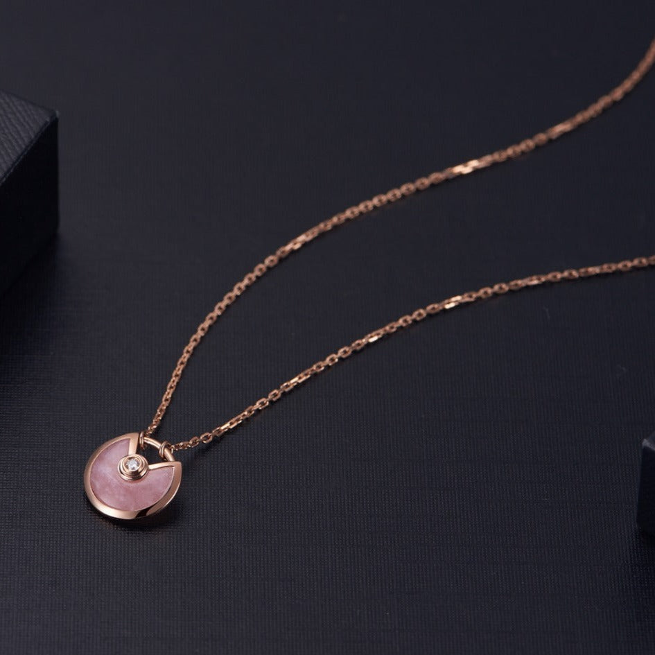 [Bling Jewelrys ]AMULETTE ROSE GOLD PINK MOP NECKLACE