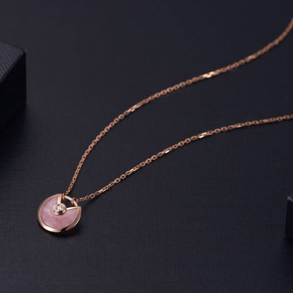 [Bling Jewelrys ]AMULETTE ROSE GOLD PINK MOP NECKLACE