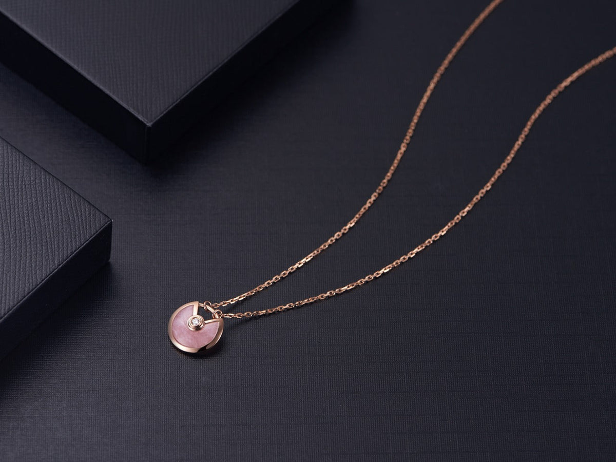 [Bling Jewelrys ]AMULETTE ROSE GOLD PINK MOP NECKLACE
