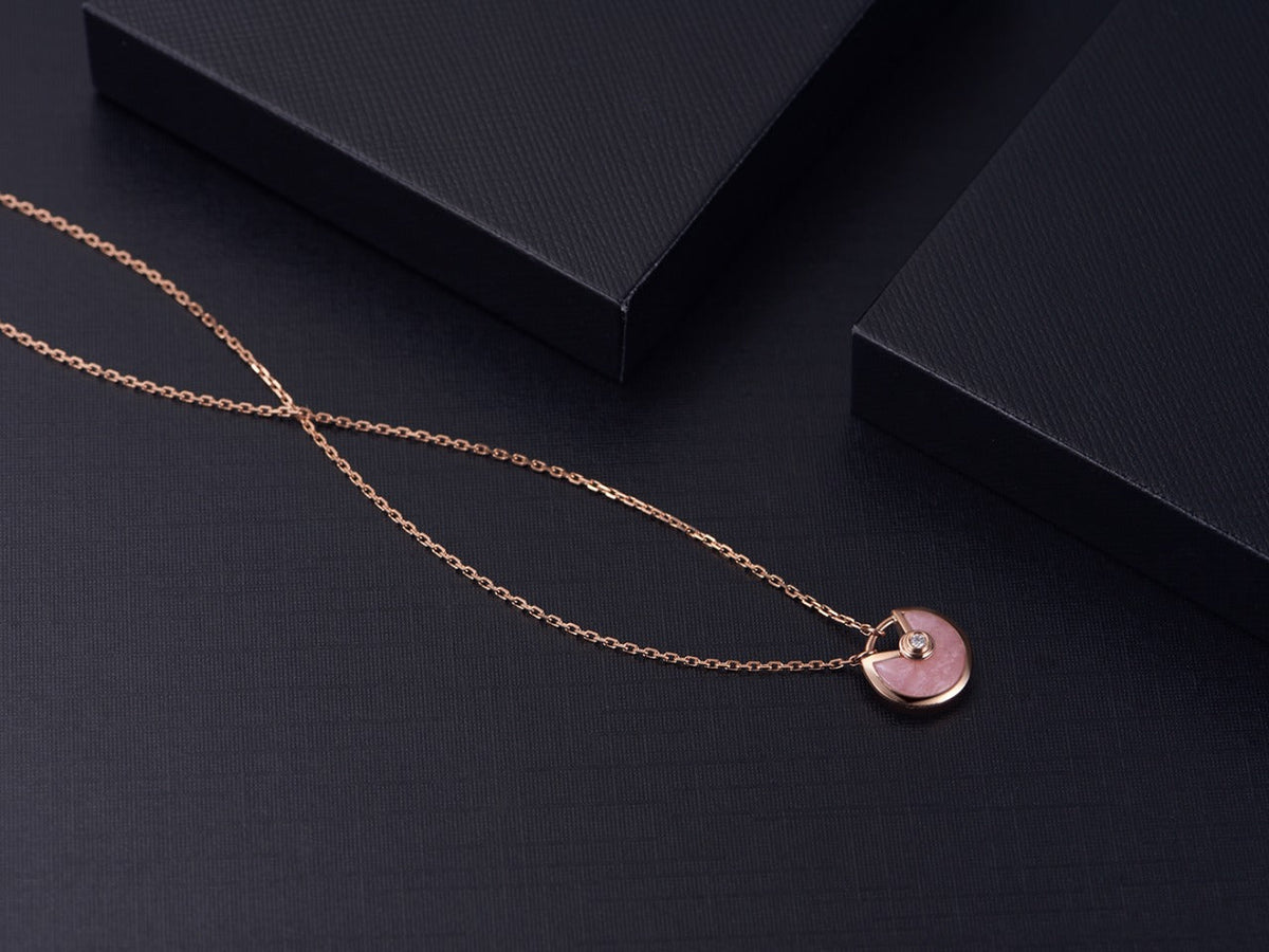 [Bling Jewelrys ]AMULETTE ROSE GOLD PINK MOP NECKLACE