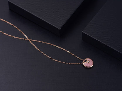 [Bling Jewelrys ]AMULETTE ROSE GOLD PINK MOP NECKLACE
