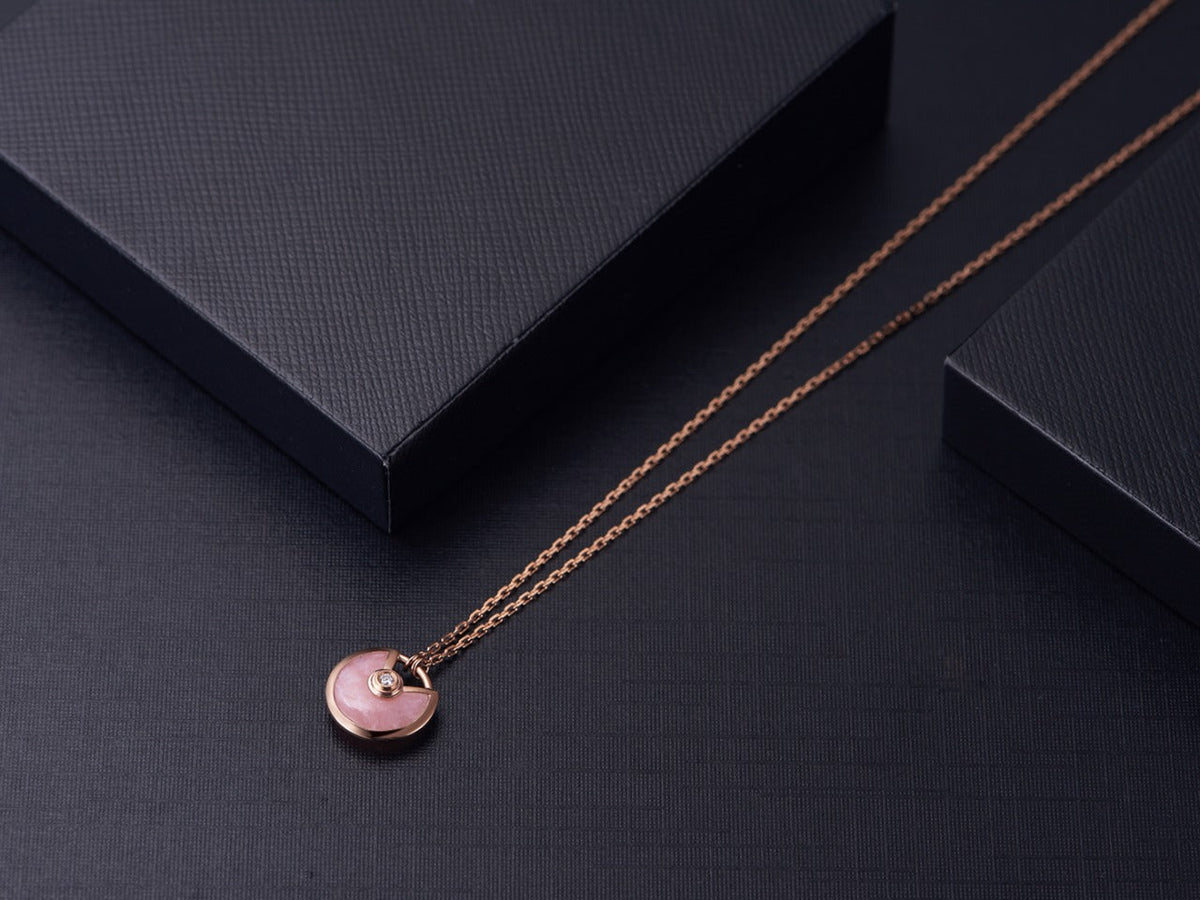 [Bling Jewelrys ]AMULETTE ROSE GOLD PINK MOP NECKLACE