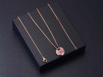 [Bling Jewelrys ]AMULETTE ROSE GOLD PINK MOP NECKLACE