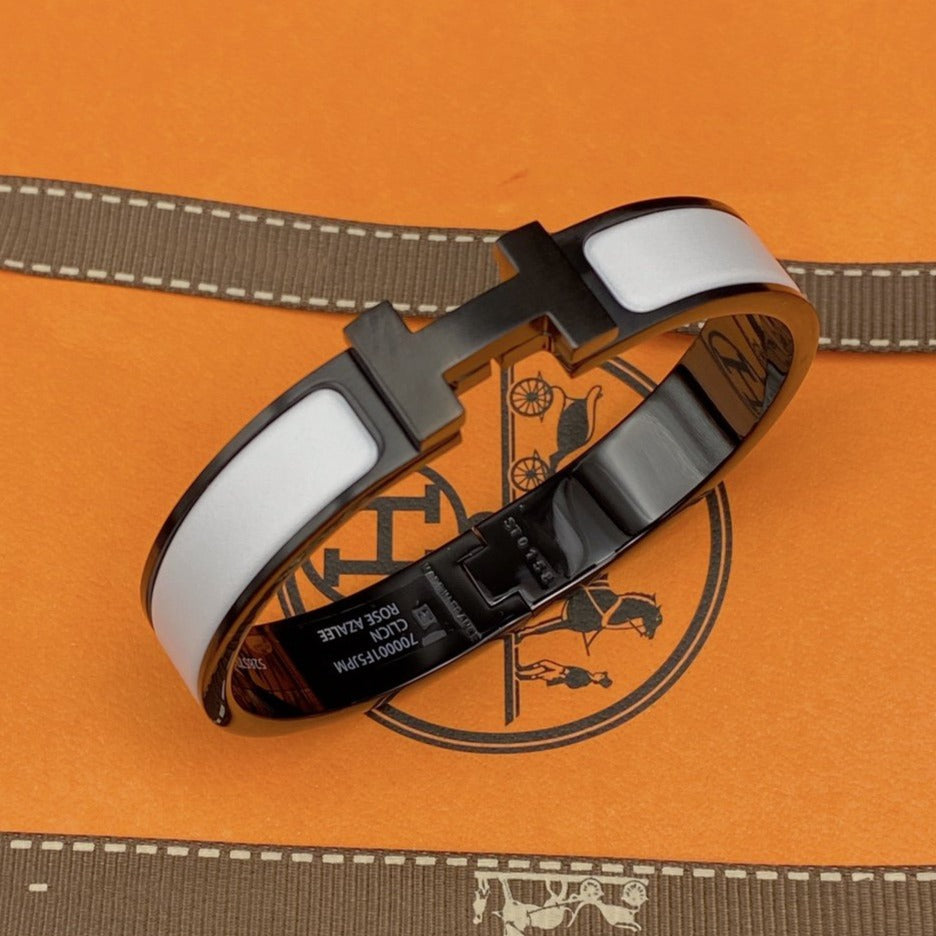 [Bling Jewelrys ]H BRACELET 12MM BLACK WHITE CERAMIC