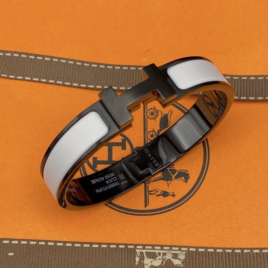 [Bling Jewelrys ]H BRACELET 12MM BLACK WHITE CERAMIC
