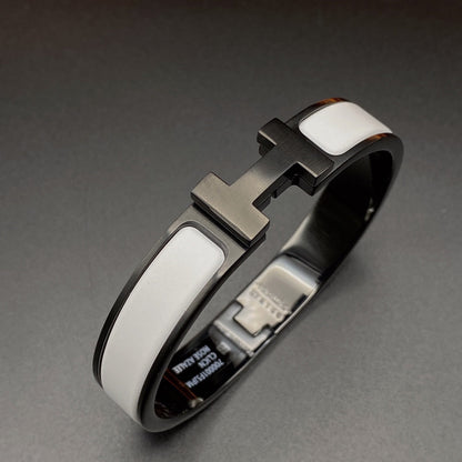[Bling Jewelrys ]H BRACELET 12MM BLACK WHITE CERAMIC