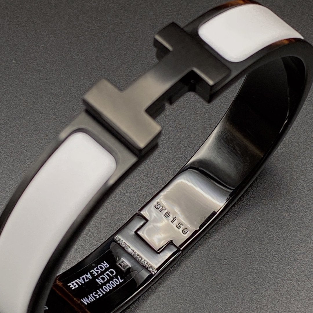 [Bling Jewelrys ]H BRACELET 12MM BLACK WHITE CERAMIC