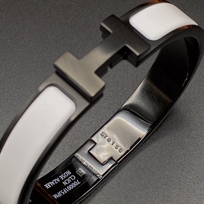 [Bling Jewelrys ]H BRACELET 12MM BLACK WHITE CERAMIC