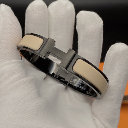 [Bling Jewelrys ]H ARMBAND 12MM SCHWARZ BEIGE KERAMIK