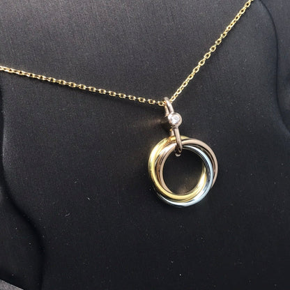 [Bling Jewelrys ]TRINITY SILVER GOLD PINK GOLD NECKLACE