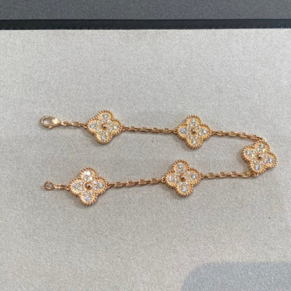 [Bling Jewelrys ] CLOVER 5 MOTIF FULL DIAMOND BRACELET COLLECTION