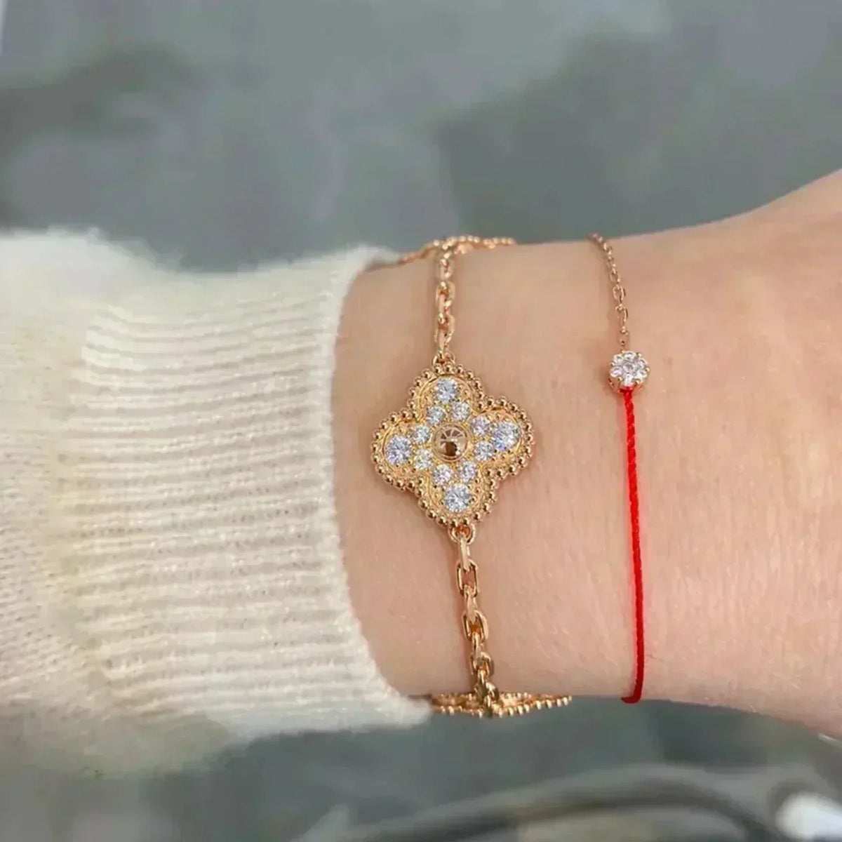 [Bling Jewelrys ] CLOVER 5 MOTIF FULL DIAMOND BRACELET COLLECTION