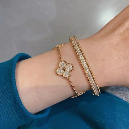 [Bling Jewelrys ] CLOVER 5 MOTIF FULL DIAMOND BRACELET COLLECTION