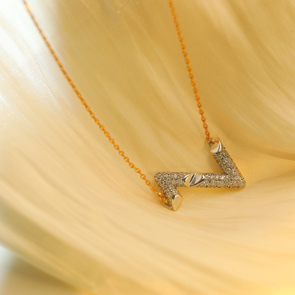 [Bling Jewelrys] VOLT SILBER DIAMANT ANHÄNGER HALSKETTE