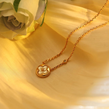 [Bling Jewelrys] SONNEN-ANHÄNGER ROSÉGOLD 1 DIAMANT-HALSKETTE