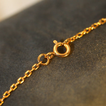 [Bling Jewelrys] SONNEN-ANHÄNGER ROSÉGOLD 1 DIAMANT-HALSKETTE