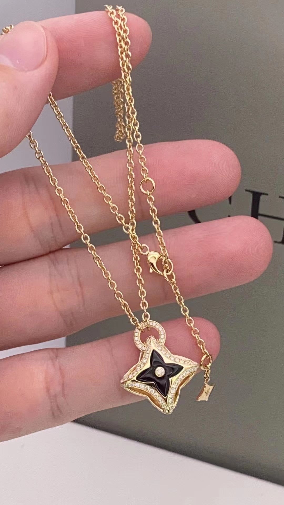 [Bling Jewelrys] STERN-ANHÄNGER ROSÉGOLD DIAMANT-HALSKETTE
