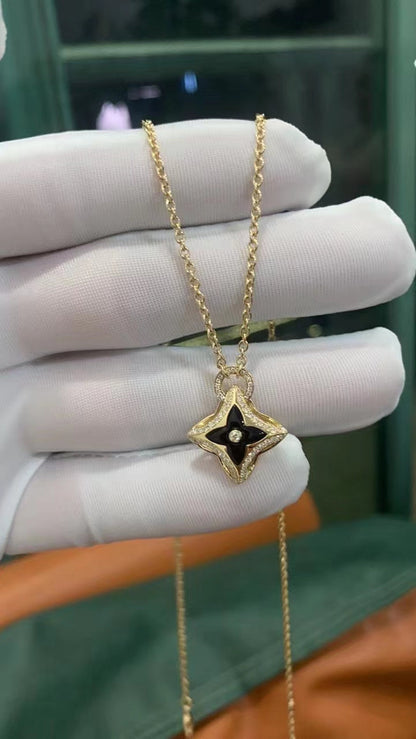 [Bling Jewelrys] STERN-ANHÄNGER ROSÉGOLD DIAMANT-HALSKETTE