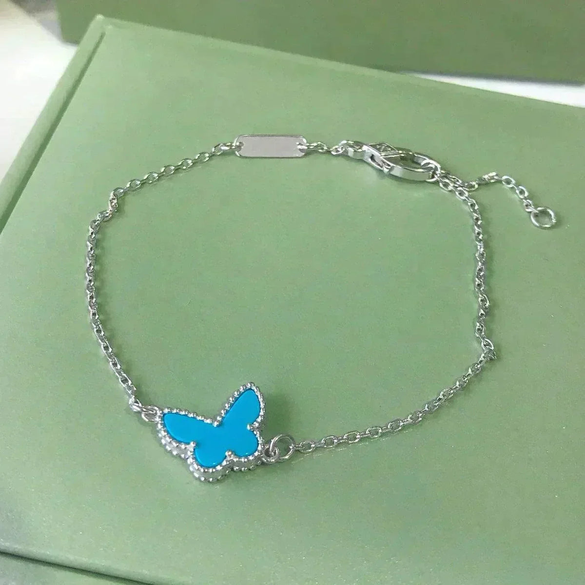 [Bling Jewelrys ]BUTTERFLY TURQUOISE BUTTERFLY BRACELET SILVER