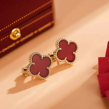 [Bling Jewelrys] CLOVER MEDIUM 1 MOTIV KARNEOL OHRRINGE