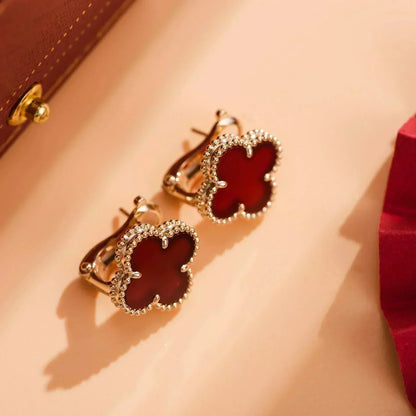 [Bling Jewelrys] CLOVER MEDIUM 1 MOTIV KARNEOL OHRRINGE