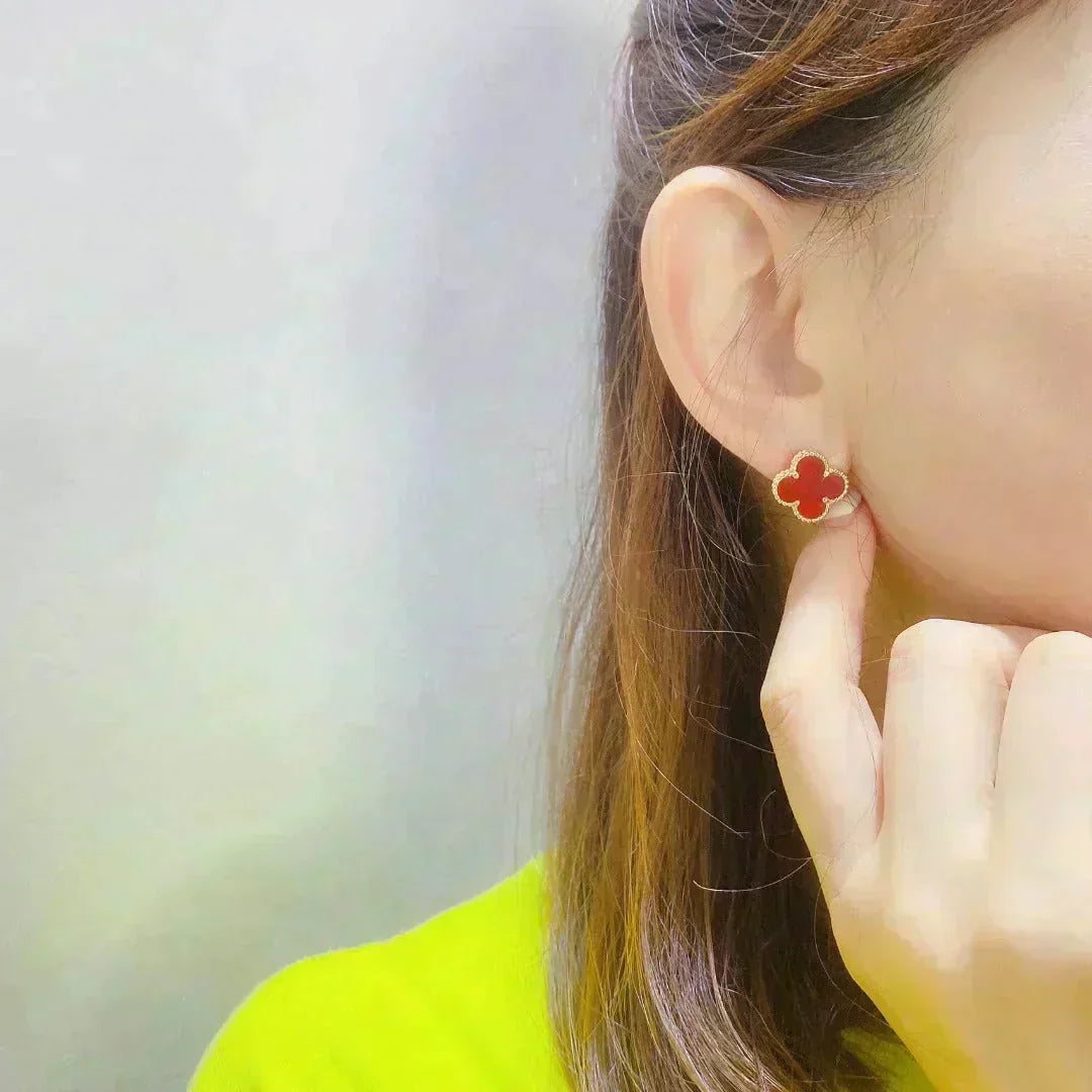 [Bling Jewelrys] CLOVER MEDIUM 1 MOTIV KARNEOL OHRRINGE
