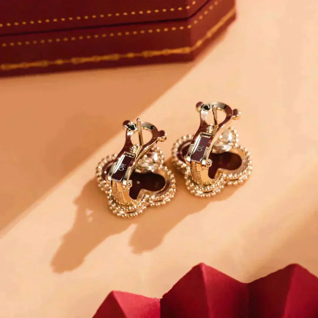 [Bling Jewelrys] CLOVER MEDIUM 1 MOTIV KARNEOL OHRRINGE