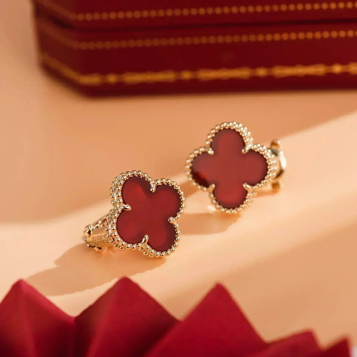 [Bling Jewelrys] CLOVER MEDIUM 1 MOTIV KARNEOL OHRRINGE