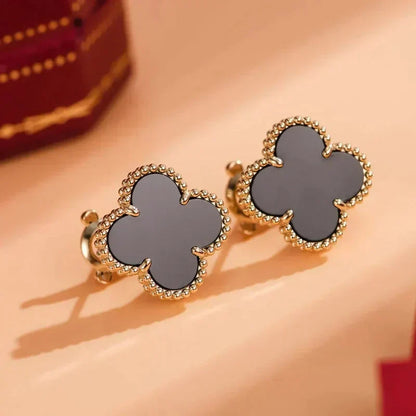 [Bling Jewelrys] CLOVER MEDIUM 1 MOTIV ONYX OHRSTECKER