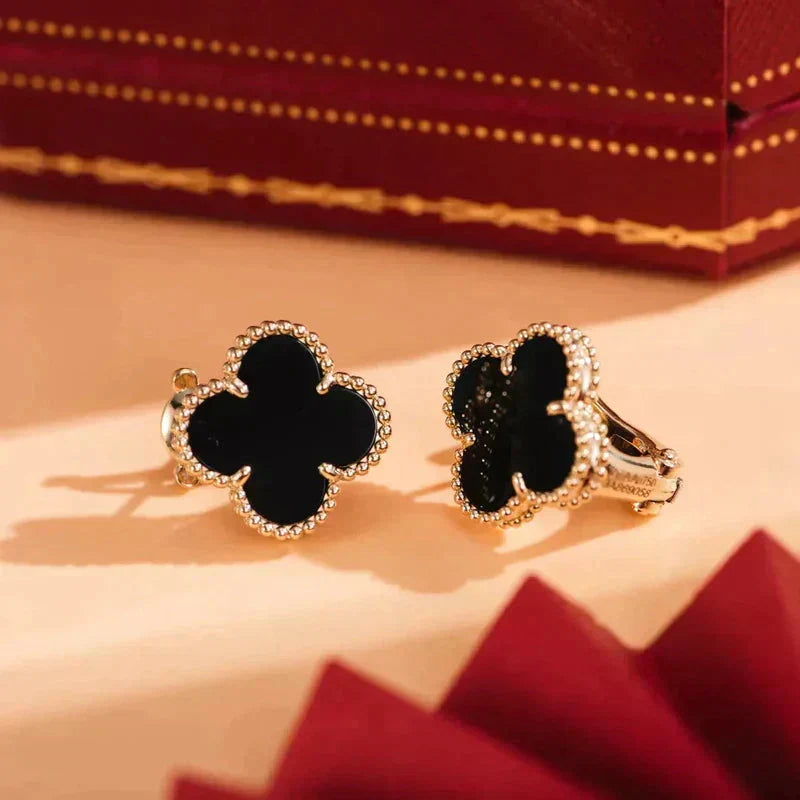 [Bling Jewelrys] CLOVER MEDIUM 1 MOTIV ONYX OHRSTECKER