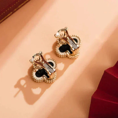 [Bling Jewelrys] CLOVER MEDIUM 1 MOTIV ONYX OHRSTECKER