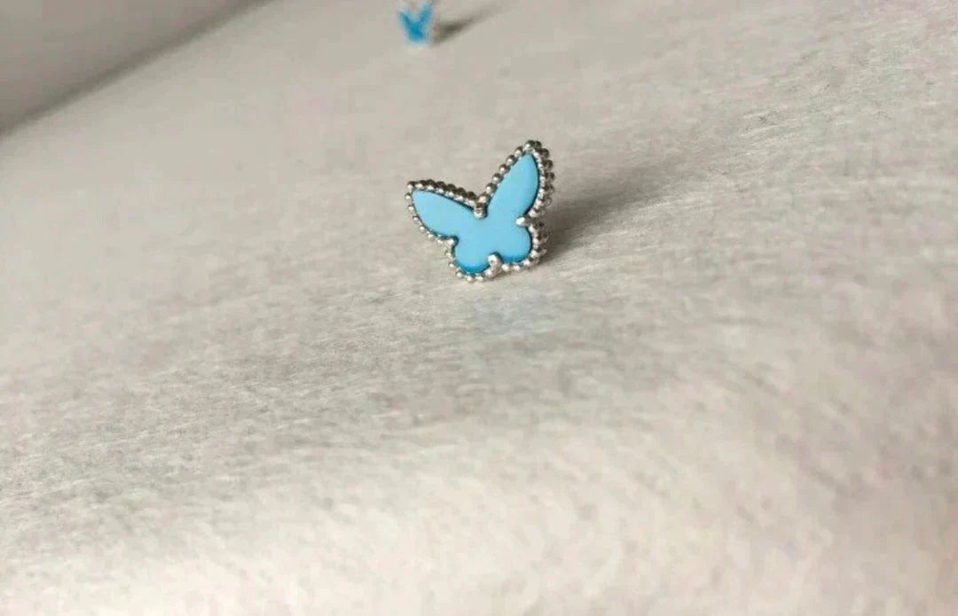 [Bling Jewelrys] TÜRKIS-SCHMETTERLINGSOHRRINGE SILBER