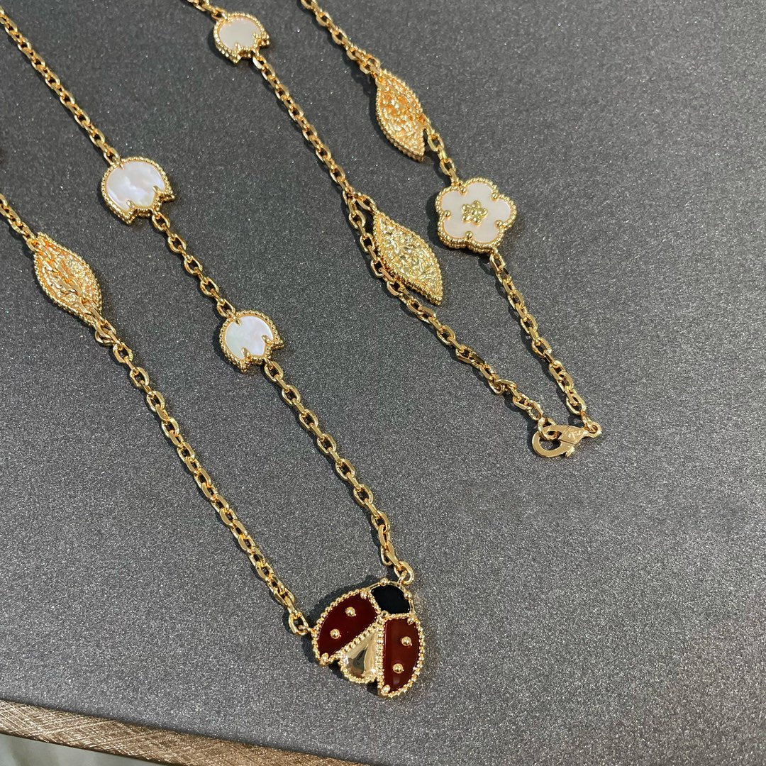 [Bling Jewelrys ]LUCKY SPRING 15 MOTIFS GOLD NECKLACE