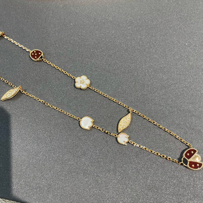 [Bling Jewelrys ]LUCKY SPRING 15 MOTIFS GOLD NECKLACE