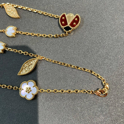[Bling Jewelrys ]LUCKY SPRING 15 MOTIFS GOLD NECKLACE