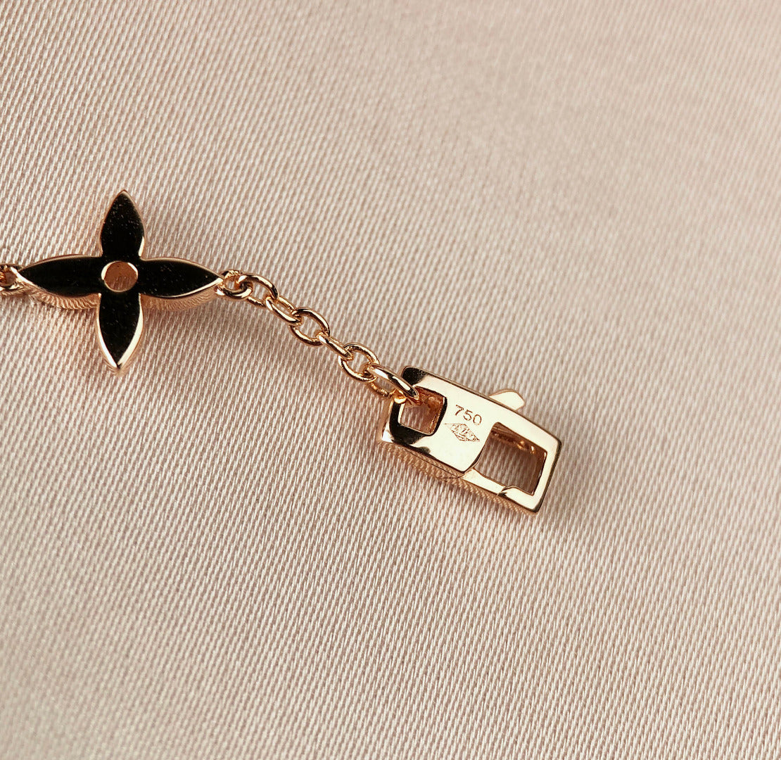 [Bling Jewelrys ]STAR AND SUN 7 MOTIFS GOLD BRACELET