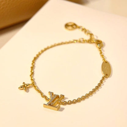 [Bling Jewelrys ]LOGO STAR MOTIF GOLD BRACELET